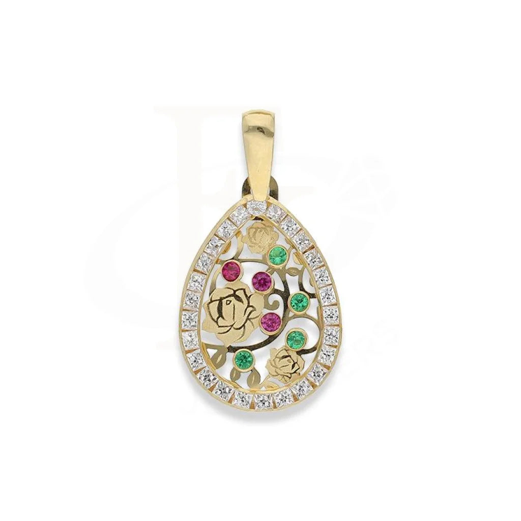 Gold Pear Shaped Pendant 18Kt - Fkjpnd1985 Pendants