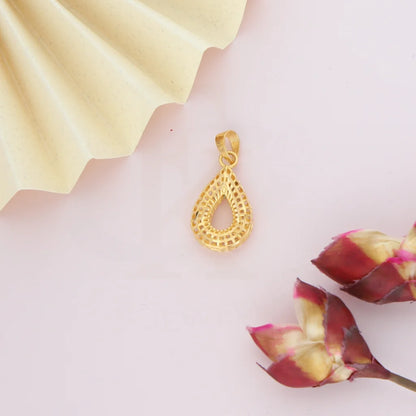 Gold Pear Shaped Pendant 21Kt - Fkjpnd21Km8042 Pendants