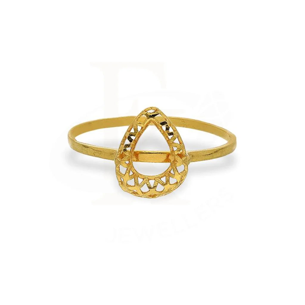 Gold Pear Shaped Ring 21Kt - Fkjrn21K2598 Rings