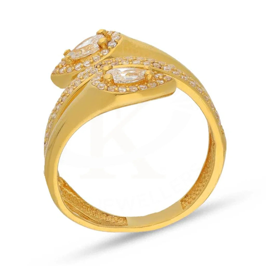 Gold Pear Shaped Solitaire Ring 22Kt - Fkjrn22K3835 Rings