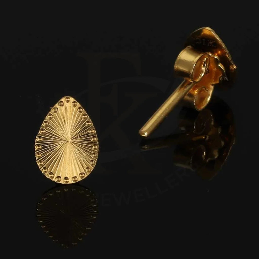 Gold Pear Shaped Stud Earrings 21Kt - Fkjern21K3078