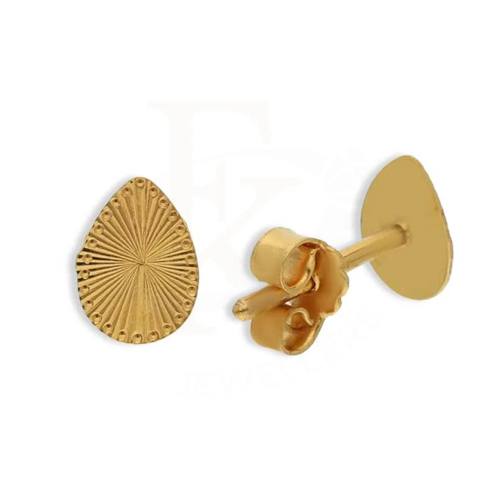 Gold Pear Shaped Stud Earrings 21Kt - Fkjern21K3078