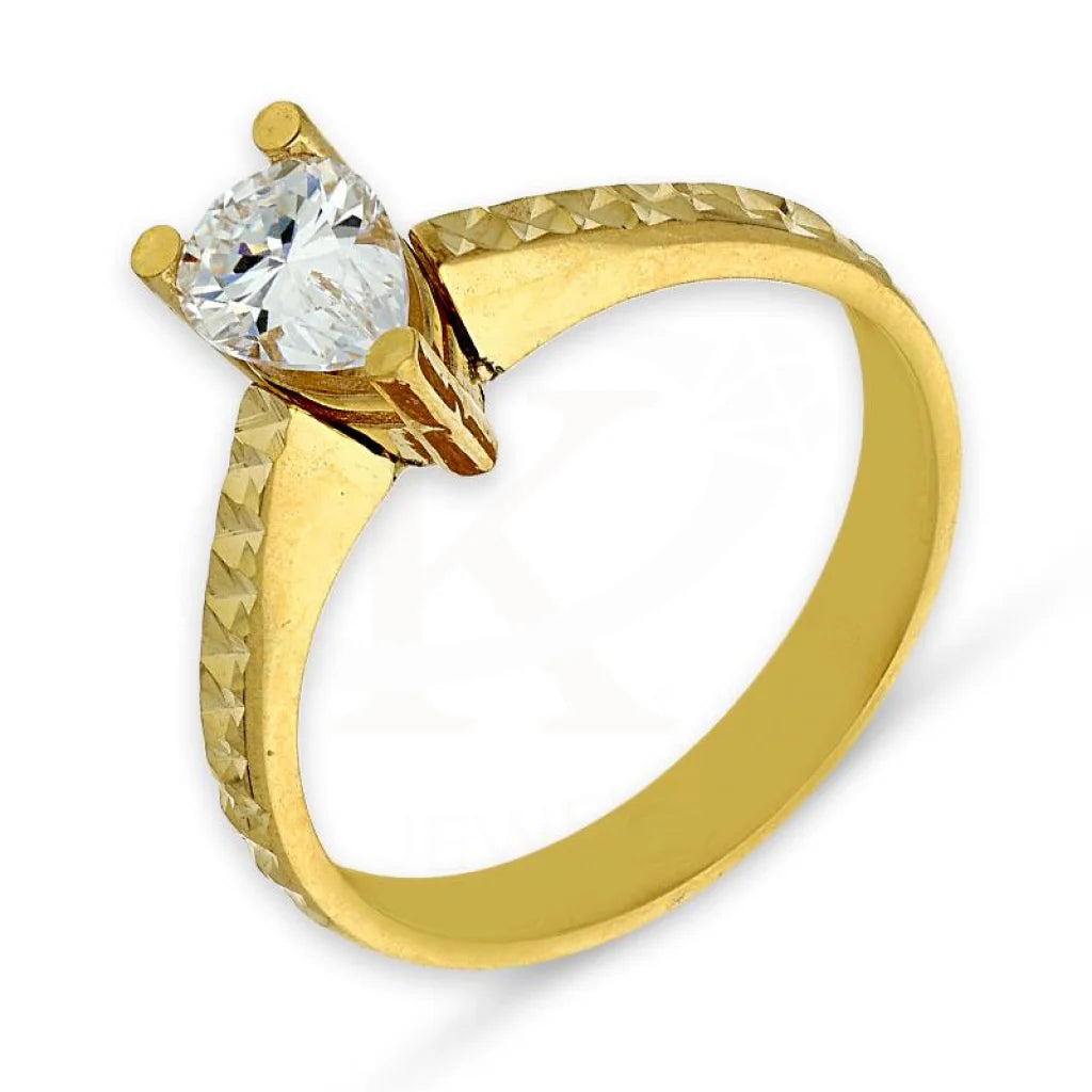 Gold Pear Solitaire Ring 18Kt - Fkjrn18K2878 Rings