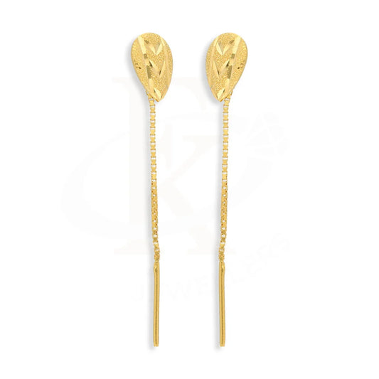 Gold Pear Tic-Tac Drop Earrings 22Kt - Fkjern22K5077