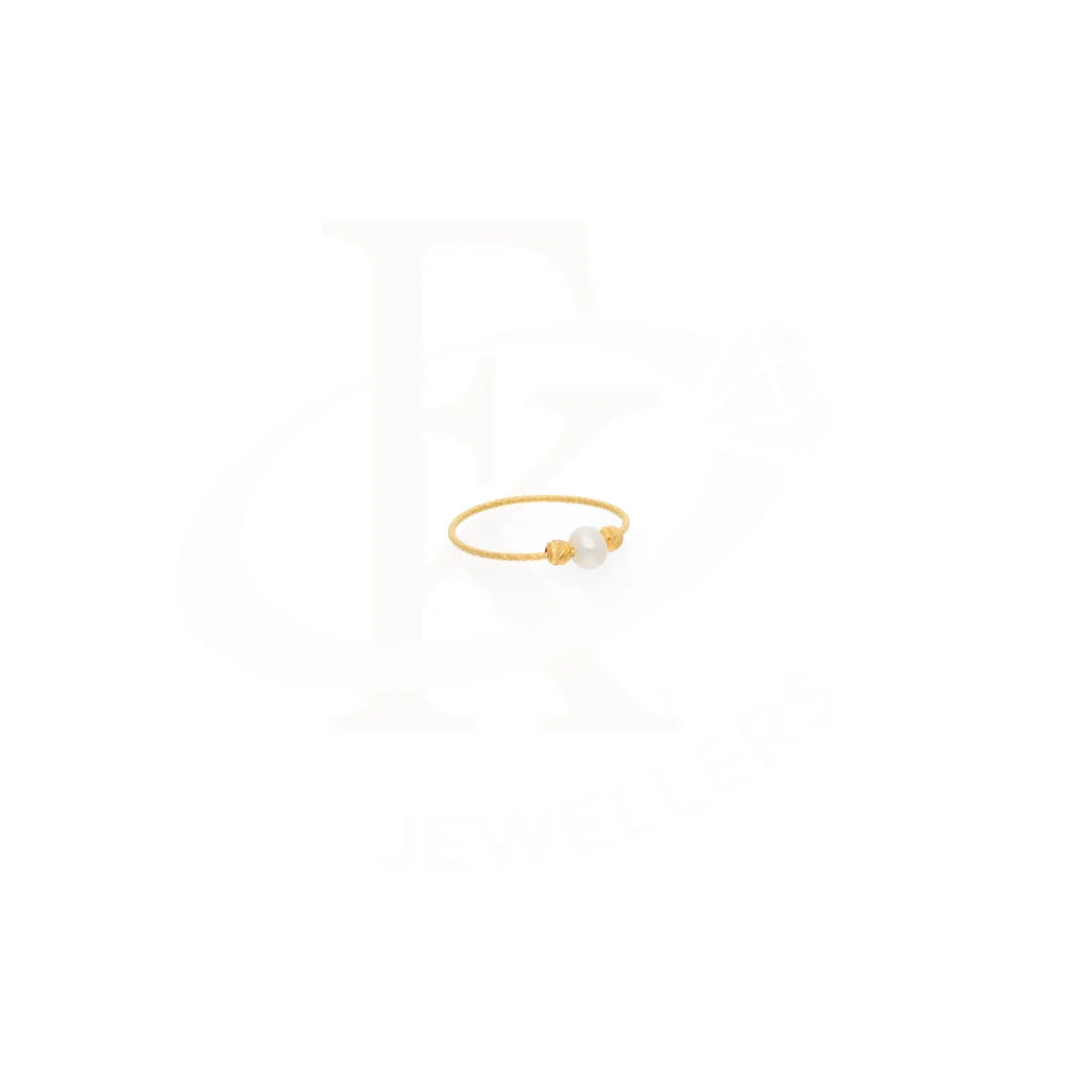 Gold Pearl Ring 21Kt - Fkjrn21Km7991 Rings