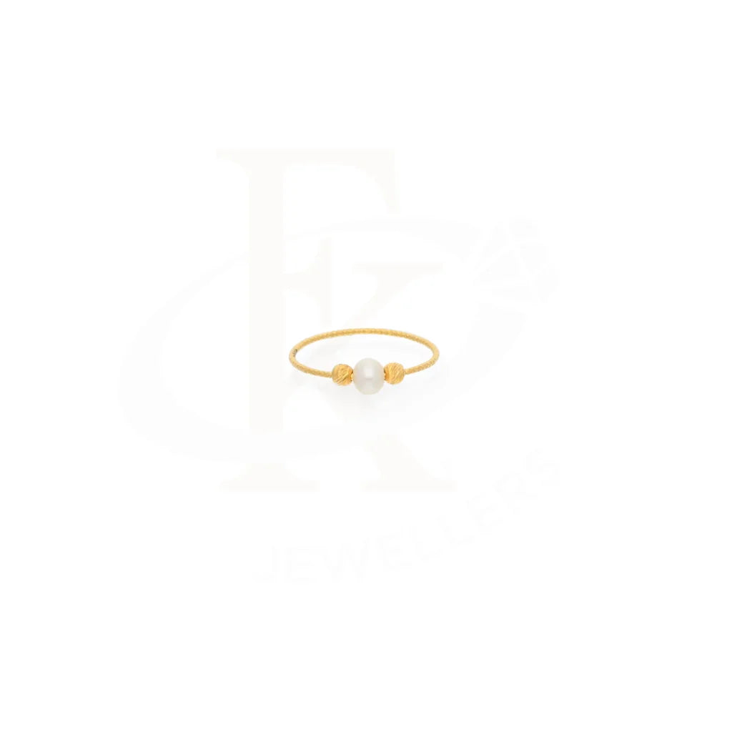 Gold Pearl Ring 21Kt - Fkjrn21Km7991 Rings