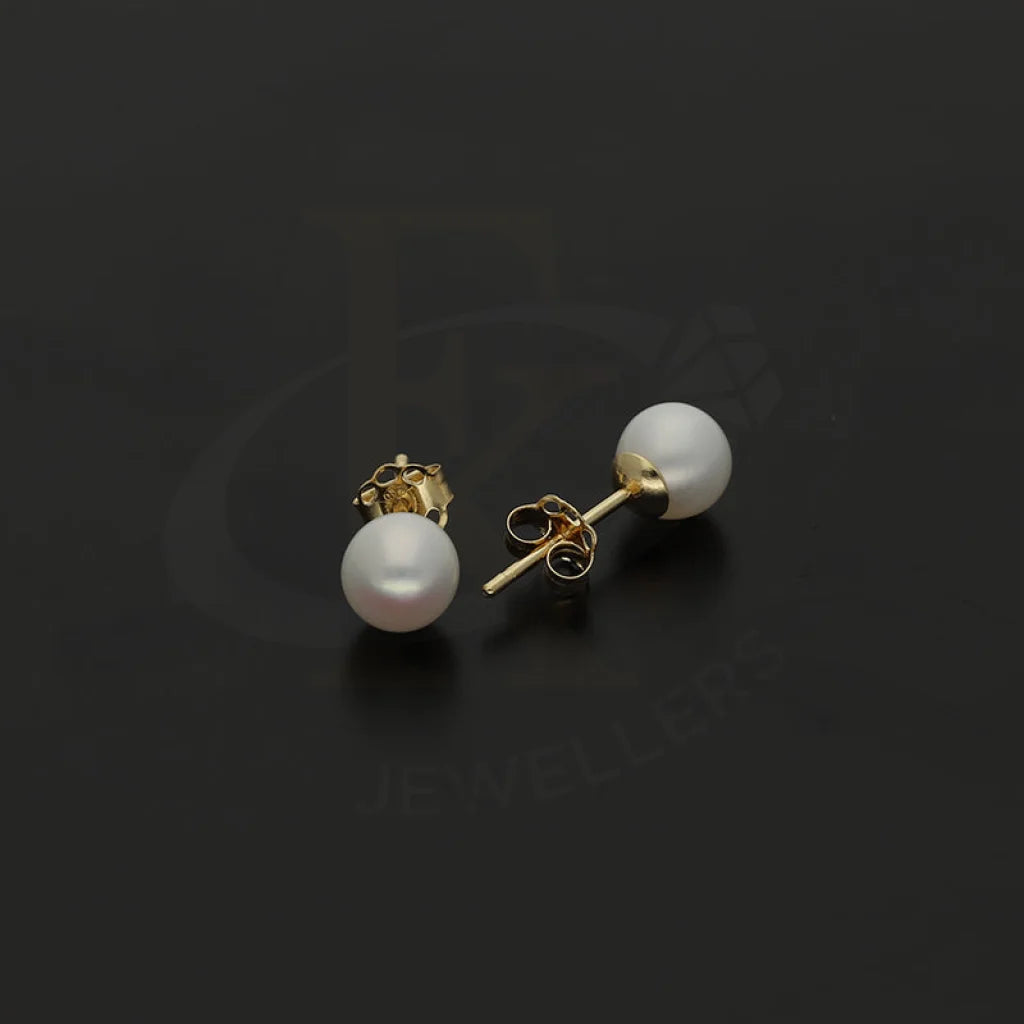 Gold Pearl Earrings 18Kt - Fkjern18K5219