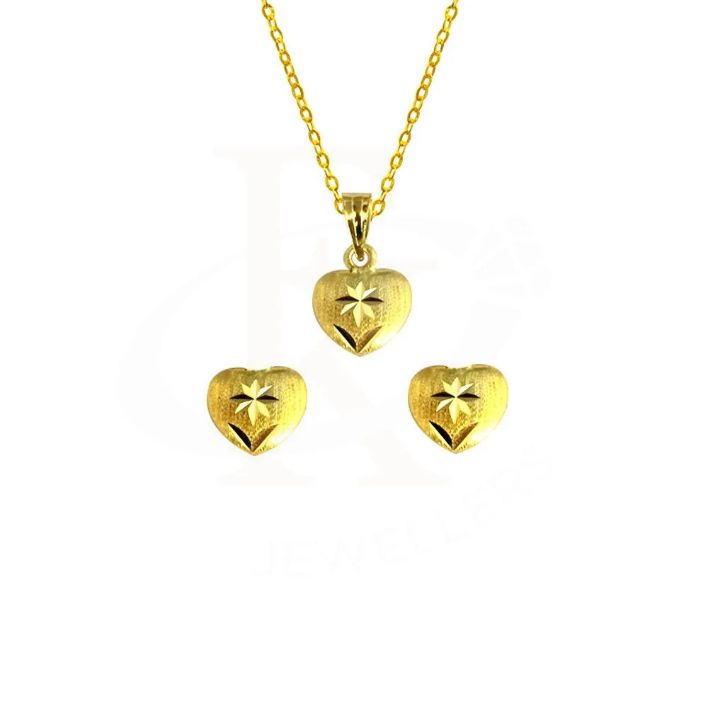 Gold Pendant Set (Necklace And Earrings) 18Kt - Fkjnklst1906 Sets