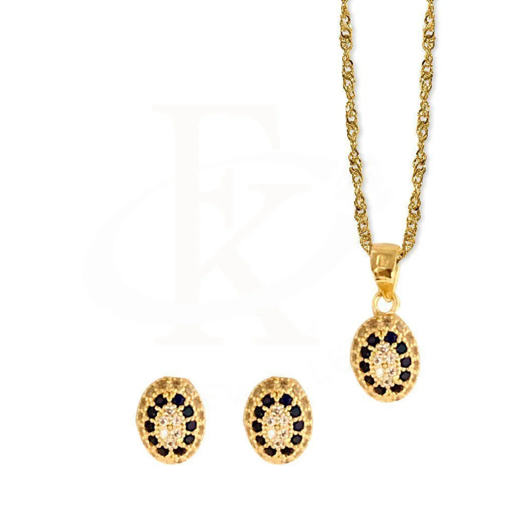 Gold Pendant Set (Necklace And Earrings) 22Kt - Fkjnklst1876 Sets