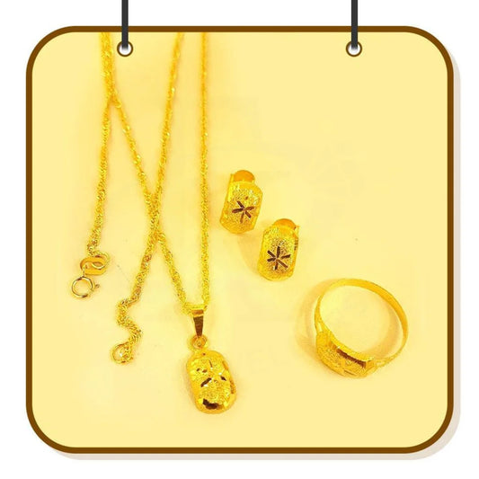 Gold Pendant Set (Necklace Earrings And Ring) 18Kt - Fkjnklst1656 Sets