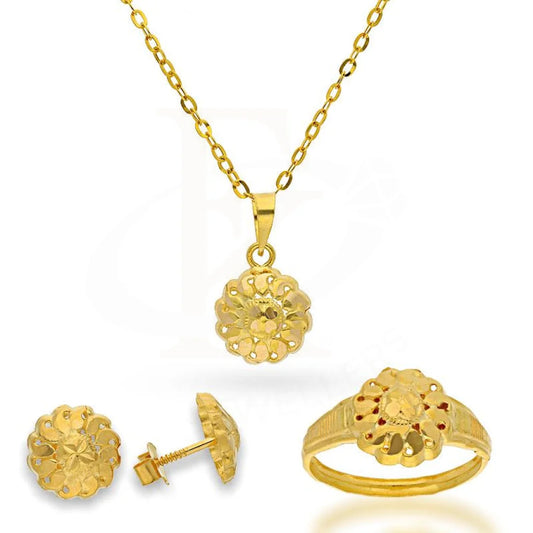 Gold Pendant Set (Necklace Earrings And Ring) 18Kt - Fkjnklst18K2128 Sets