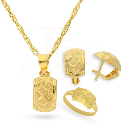 Gold Pendant Set (Necklace Earrings And Ring) 18Kt - Fkjnklst18K2153 Sets