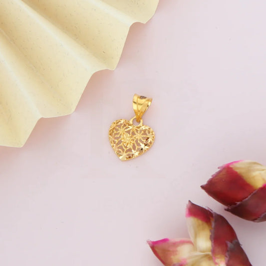 Gold Puffed Heart Shaped Charm Pendant 21Kt - Fkjpnd21Km8047 Pendants