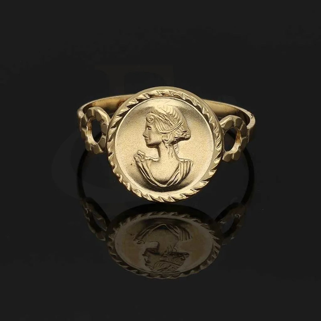 Gold Queen Round Shaped Ring 18Kt - Fkjrn18K3765 Rings