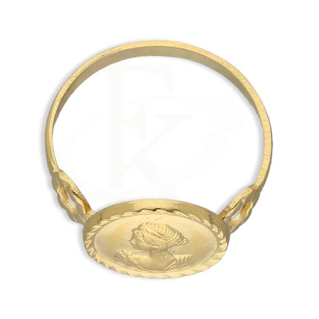 Gold Queen Round Shaped Ring 18Kt - Fkjrn18K3765 Rings