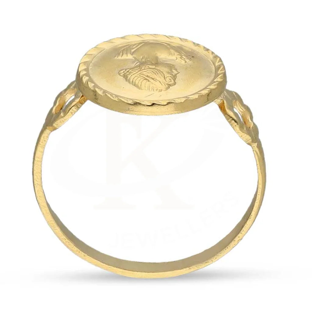 Gold Queen Round Shaped Ring 18Kt - Fkjrn18K3765 Rings