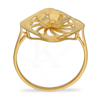 Gold Rhombus And Flower Shaped Pendant Set (Necklace Earrings Ring) 22Kt - Fkjnklst22K2400 Sets