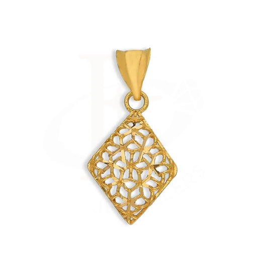 Gold Rhombus Shaped Pendant 21Kt - Fkjpnd21K3074 Pendants