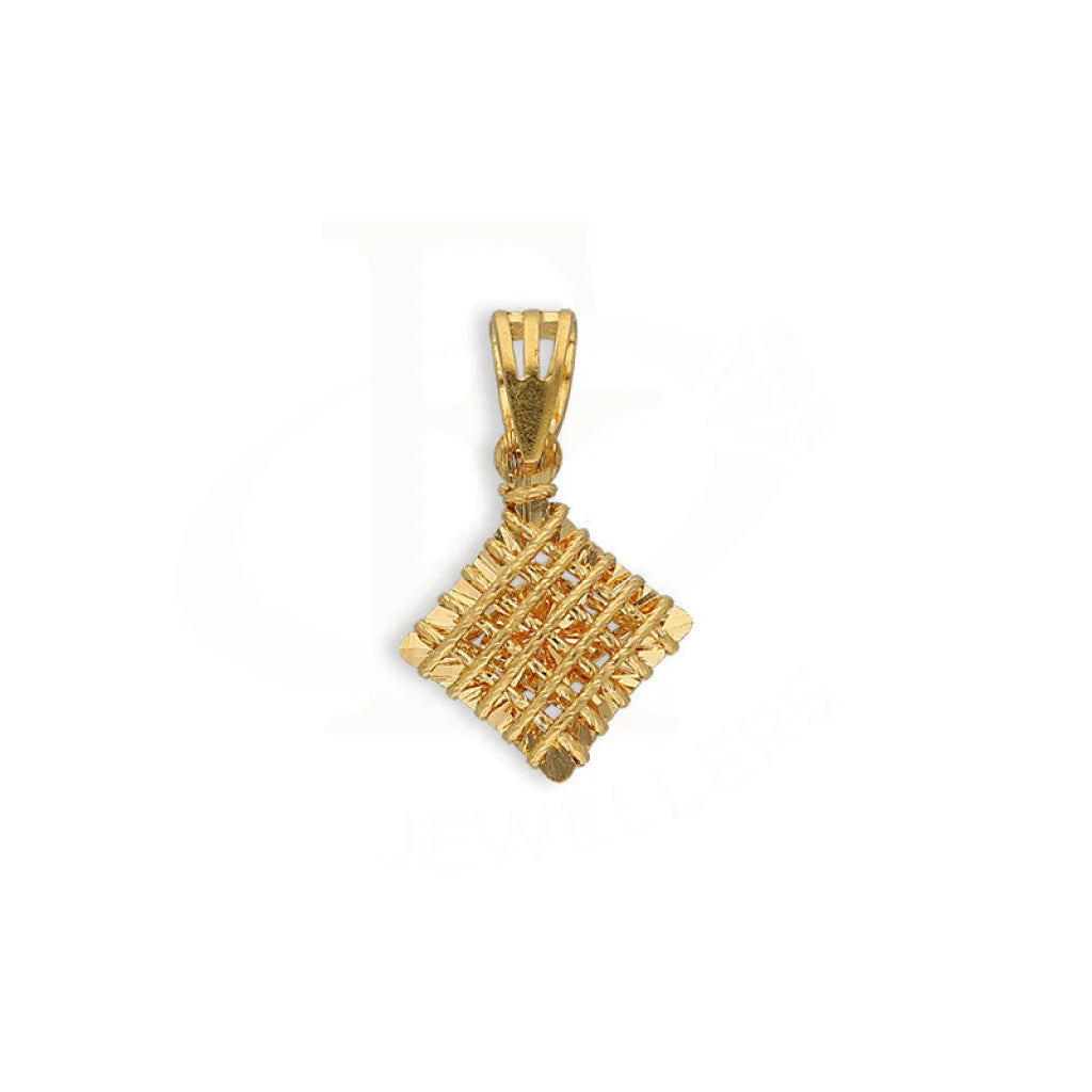 Gold Rhombus Shaped Pendant 22Kt - Fkjpnd22K5611 Pendants