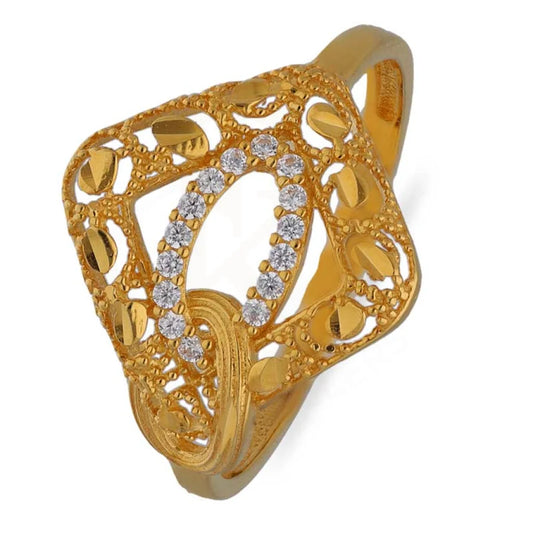 Gold Rhombus Shaped Ring 22Kt - Fkjrn22K3571 Rings