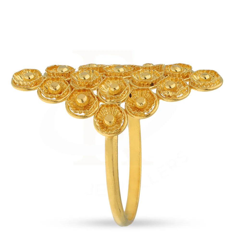 Gold Rhombus Shaped Ring 22Kt - Fkjrn22K5071 Rings