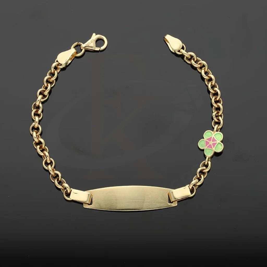 Gold Rolo Bracelet With Flower Charm 18Kt - Fkjbrl18K2467 Bracelets