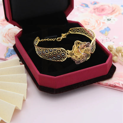 Gold Rose Bangle 21Kt - Fkjbng21Km8191 Bangles