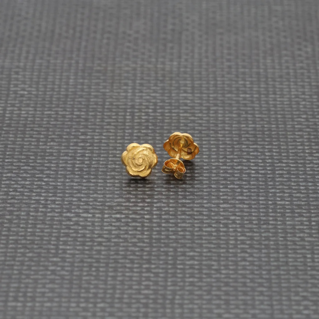 Gold Rose Earrings 18Kt - Fkjern18K8233