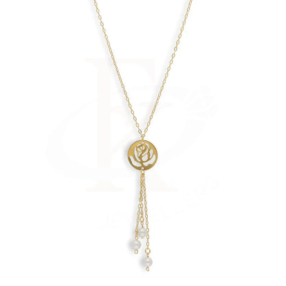 Gold Rose With Hanging Pearl Necklace 21Kt - Fkjnkl21Km5397 Necklaces