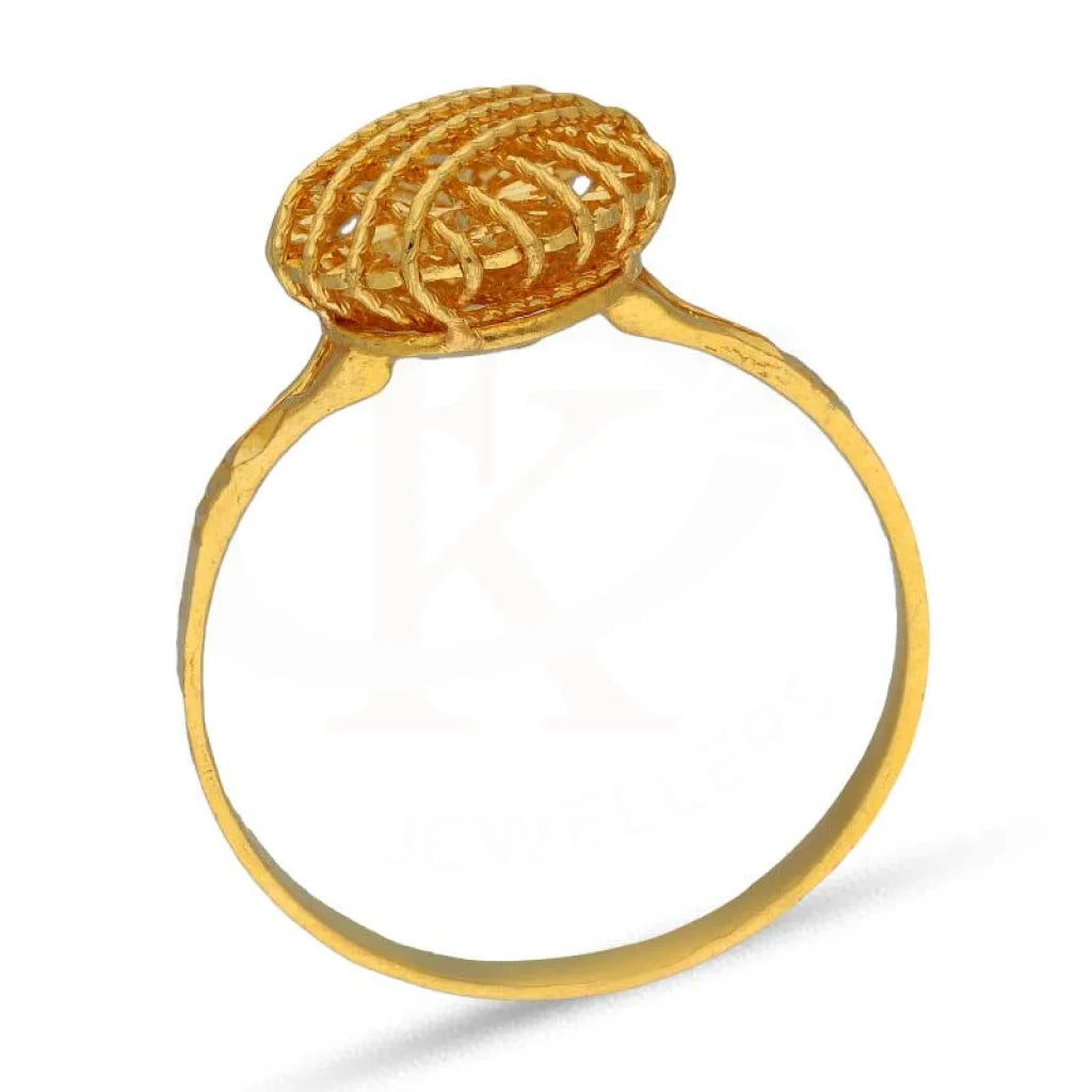 Gold Round Cage Ring 22Kt - Fkjrn22K3730 Rings