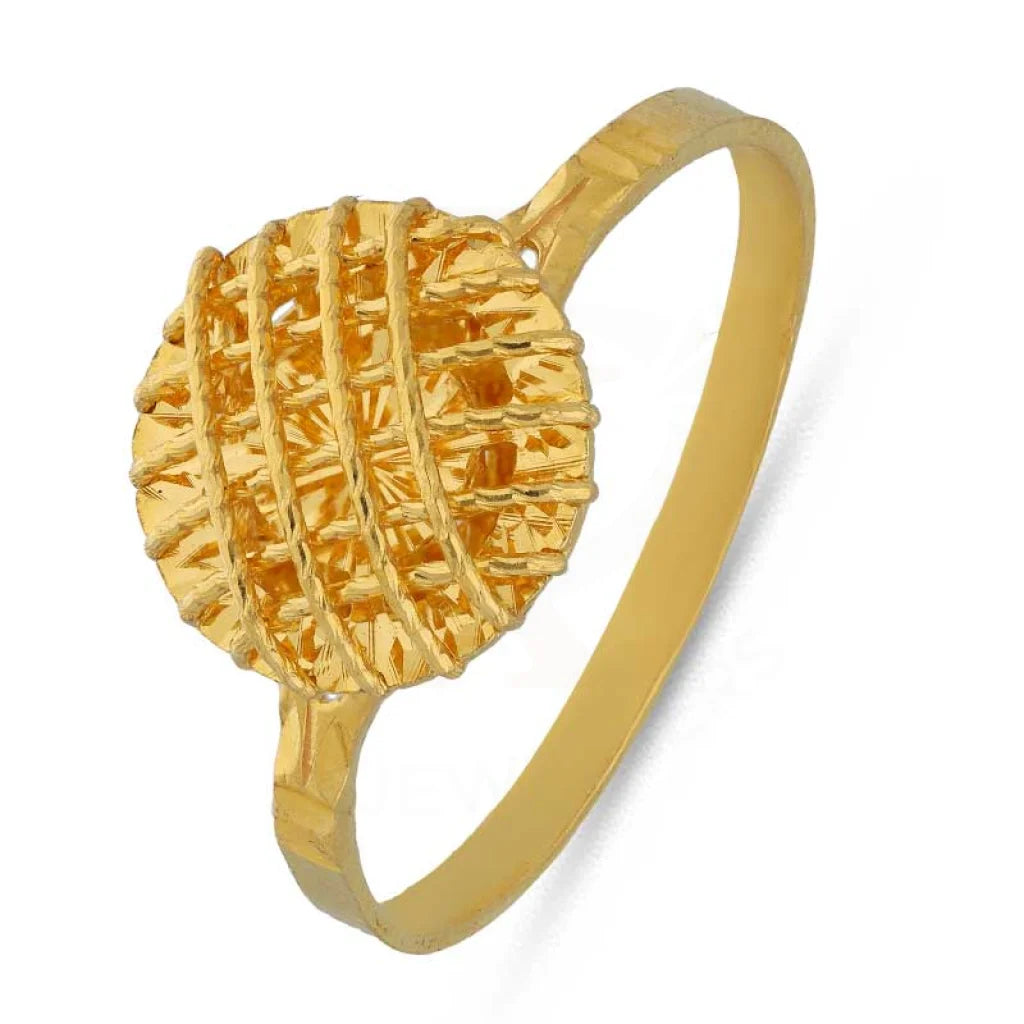 Gold Round Cage Ring 22Kt - Fkjrn22K3730 Rings