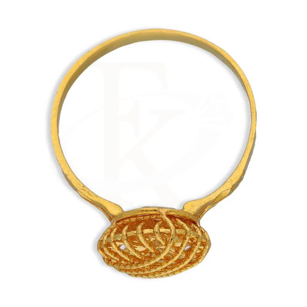 Gold Round Cage Ring 22Kt - Fkjrn22K3730 Rings