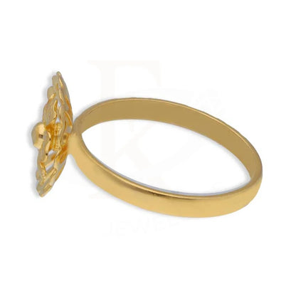 Gold Round Flower Shaped Ring 22Kt - Fkjrn22K3603 Rings