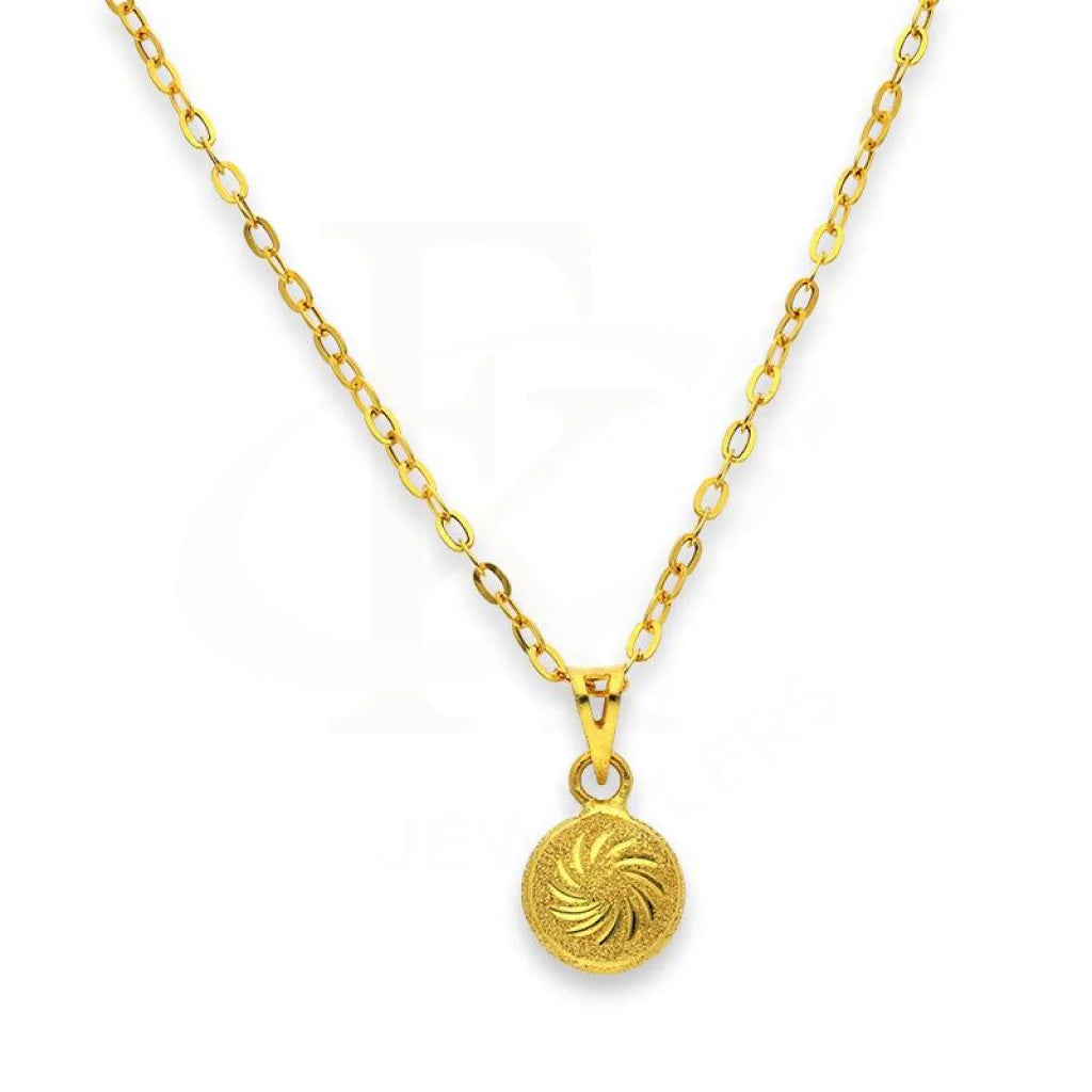 Gold Round Pendant Set (Necklace And Earrings) 18Kt - Fkjnklst18K2232 Sets