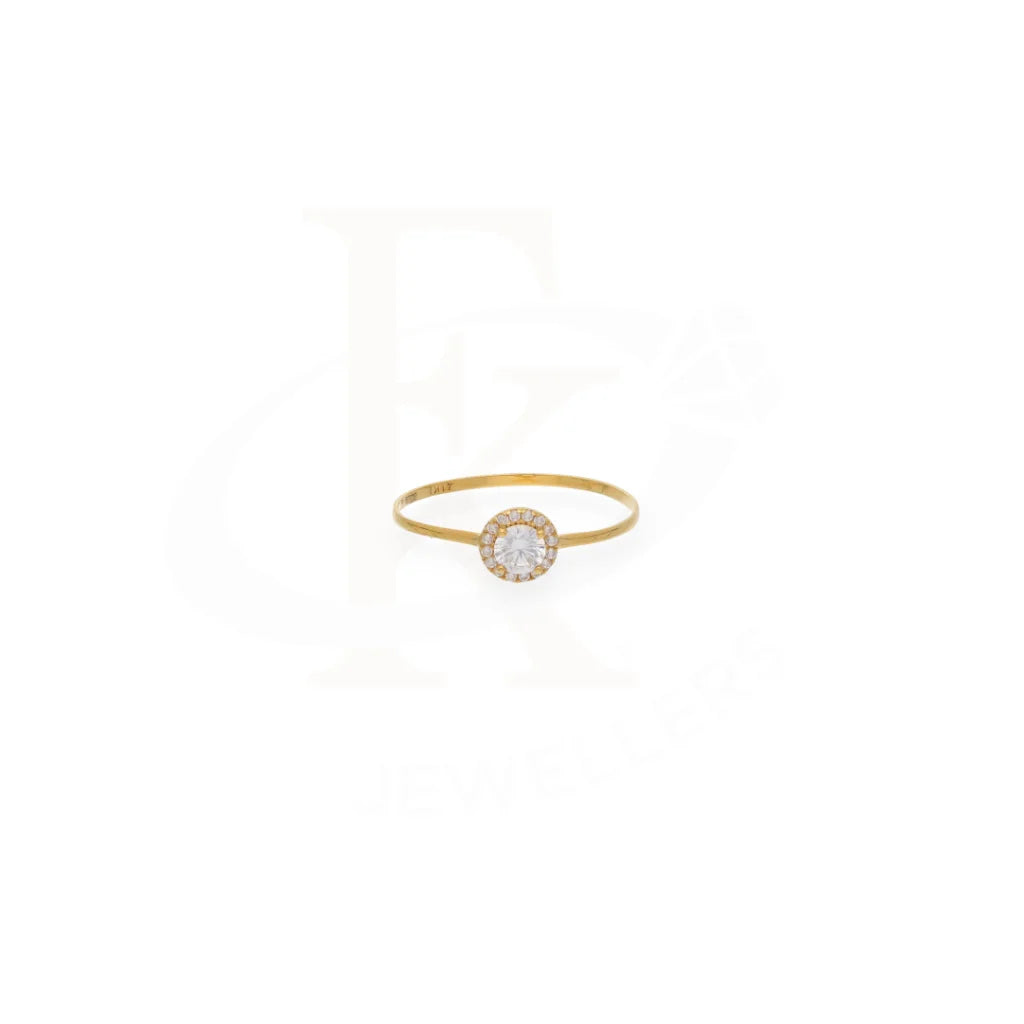 Gold Round Rose Cut Solitaire Ring 21Kt - Fkjrn21Km7988 Rings