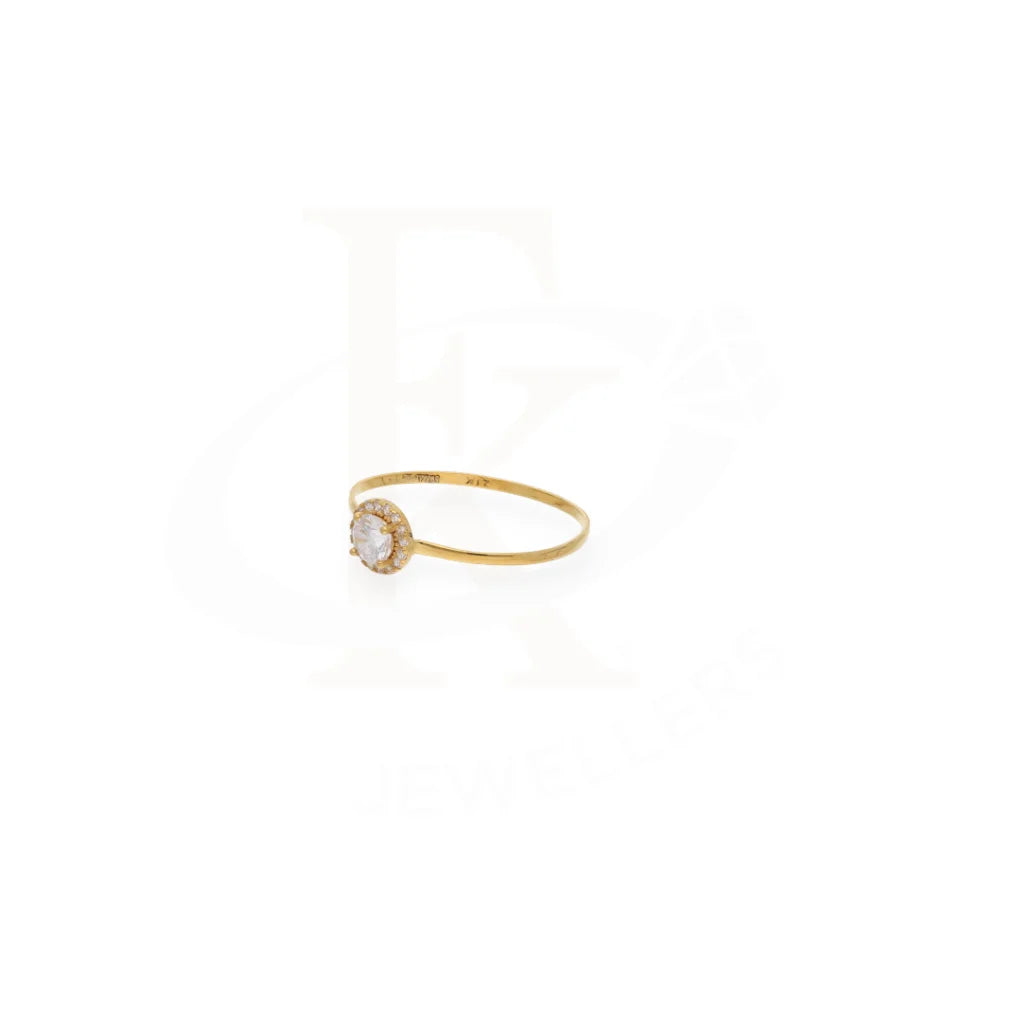 Gold Round Rose Cut Solitaire Ring 21Kt - Fkjrn21Km7988 Rings