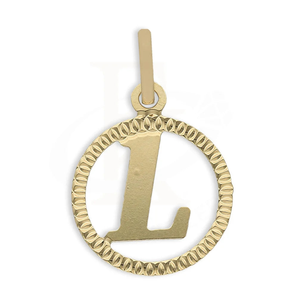 Gold Round Shaped Alphabet Pendant 18Kt - Fkjpnd18K5243 L / 0.820 Gram Pendants