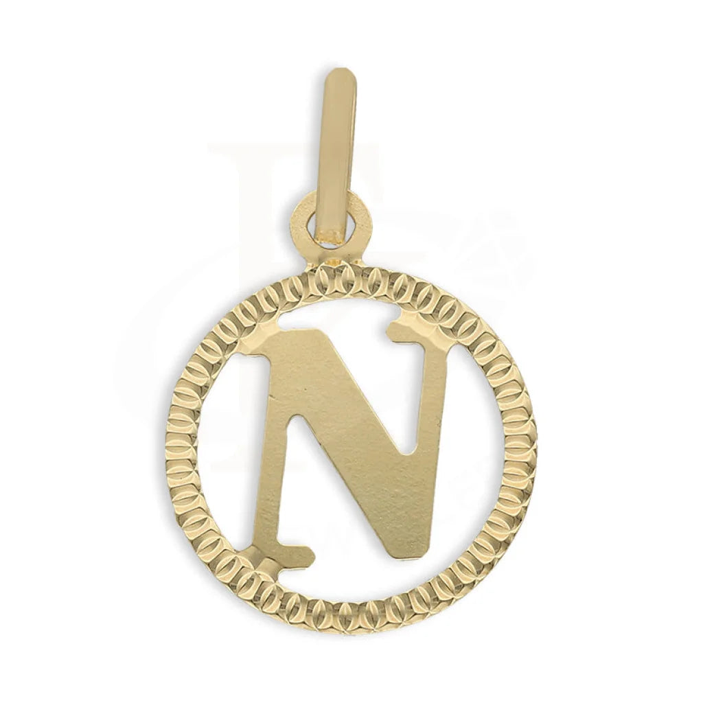 Gold Round Shaped Alphabet Pendant 18Kt - Fkjpnd18K5243 N / 0.840 Gram Pendants