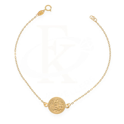 Gold Round Shaped Coin Bracelet 21Kt - Fkjbrl21Km8212 Bracelets