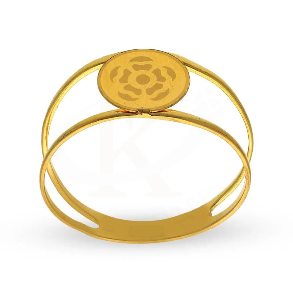 Gold Round Shaped Flower Ring 21Kt - Fkjrn21K2872 Rings