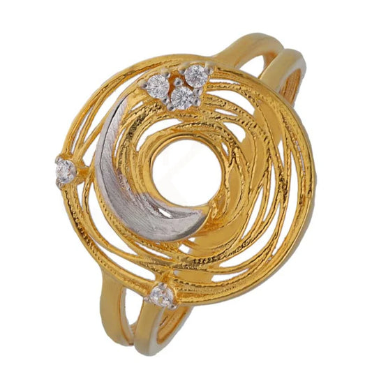 Gold Round Shaped Ring 22Kt - Fkjrn22K3570 Rings