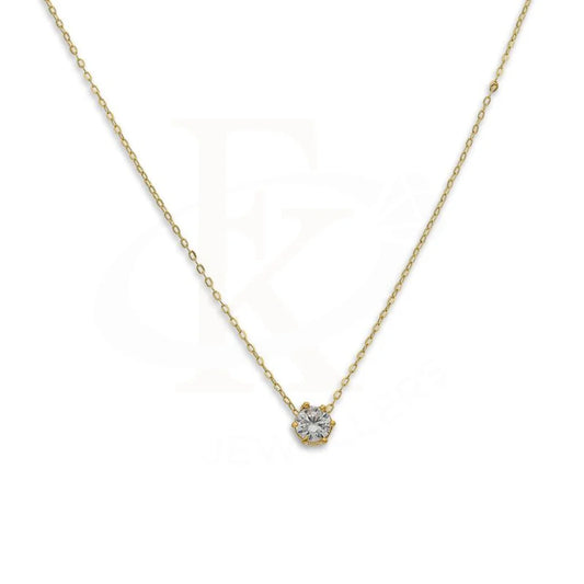 Gold Round Shaped Solitaire Necklace 21Kt - Fkjnkl21K2390 Necklaces