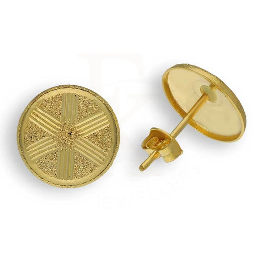 Gold Round Shaped Stud Earrings 18Kt - Fkjern18K3094