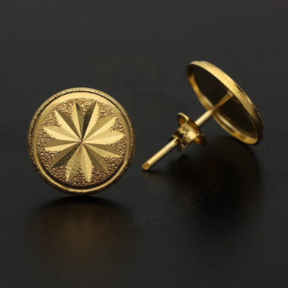 Gold Round Shaped Stud Earrings 18Kt - Fkjern18K3180