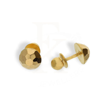 Gold Round Shaped Stud Earrings 21Kt - Fkjern21Km1003