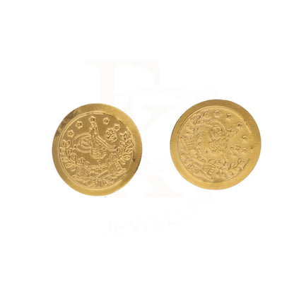 Gold Round Shaped Stud Earrings 21Kt - Fkjern21Km8629