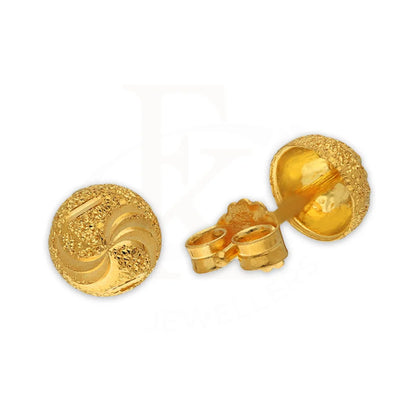 Gold Round Shaped Stud Earrings 22Kt - Fkjern22K3129