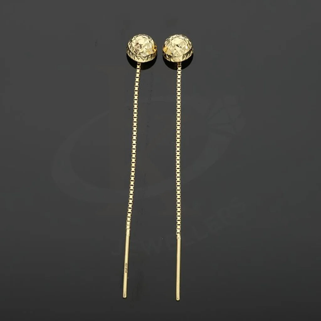 Gold Round Shaped Tic-Tac Earrings 18Kt - Fkjern18K2448