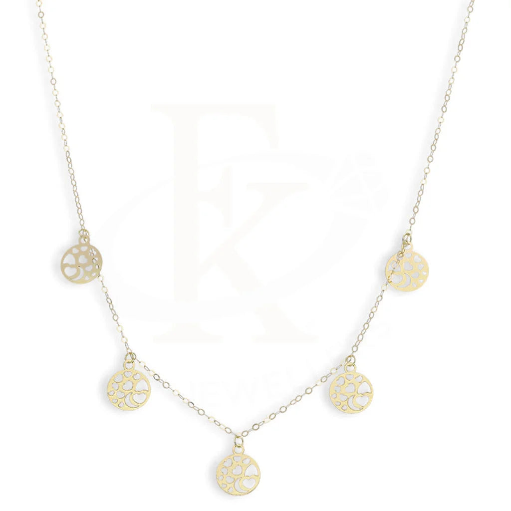 Gold Round Shaped With Hearts Necklace 18Kt - Fkjnkl18Km5345 Necklaces