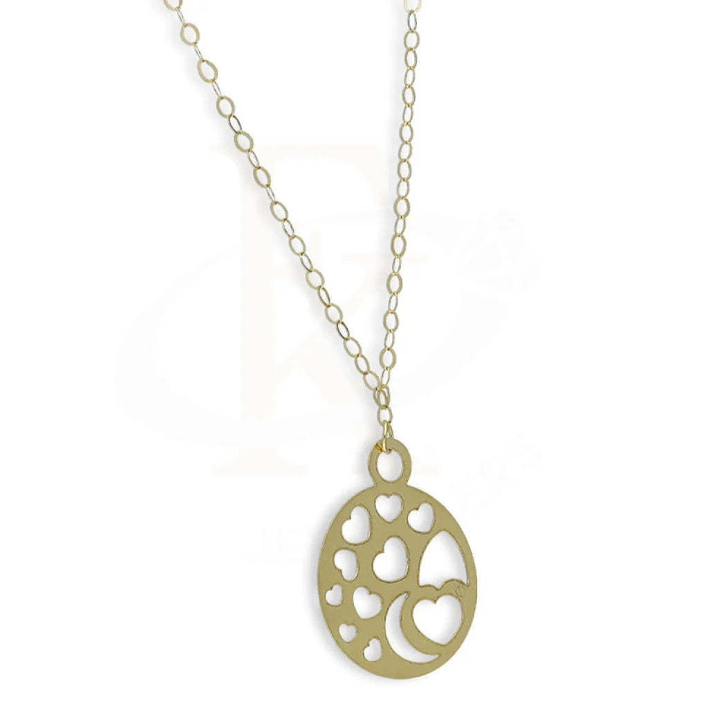 Gold Round Shaped With Hearts Necklace 18Kt - Fkjnkl18Km5297 Necklaces